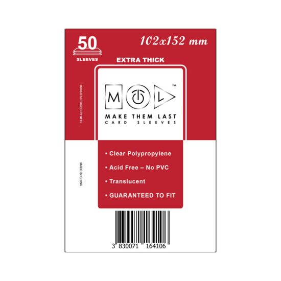 MTL SLEEVES | Card sleeves 102 x 152 mm (50 gab.)